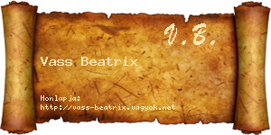 Vass Beatrix névjegykártya